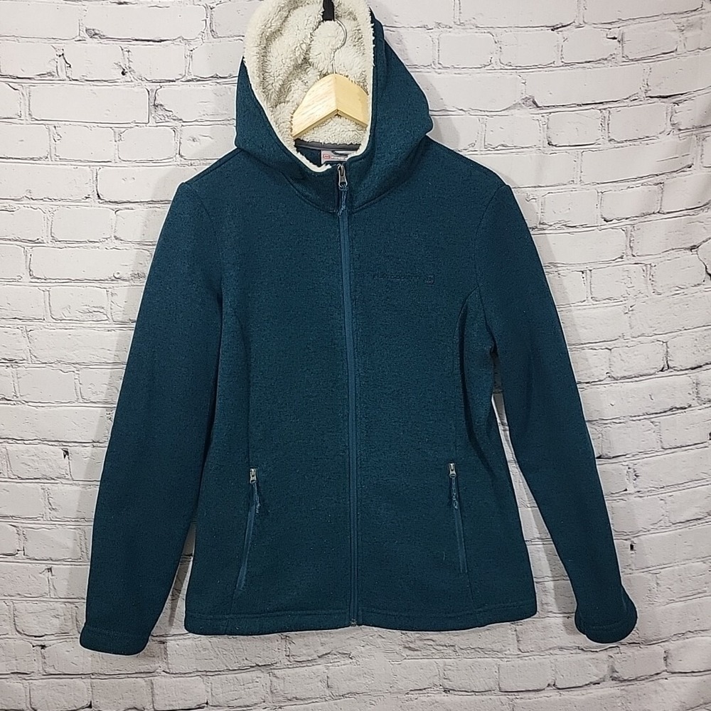 Free Country‎ Jacket Womens Med M Teal Hooded Zip Up